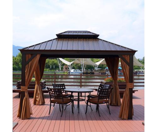 Varikatus SUNSET 3,65x4,85xH2/2,7m, pruun/beež