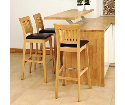 Baaritool LAURA 40x40xH99cm, iste: kunstnahk, värvus: tumepruun, puit: tamm, viimistlus: õlitatud