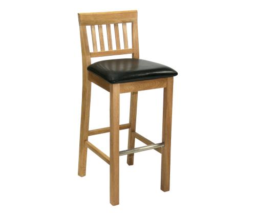 Baaritool LAURA 40x40xH99cm, iste: kunstnahk, värvus: tumepruun, puit: tamm, viimistlus: õlitatud