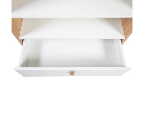 Riiul HELENA WHITE 80x40xH140cm, MDF naturaalne/valge