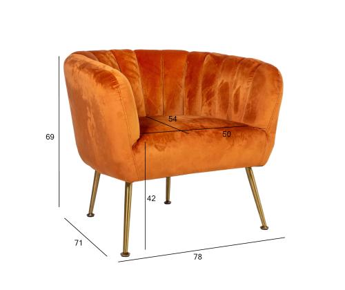 Tugitool TUCKER 78x71xH69cm, ookerpunane