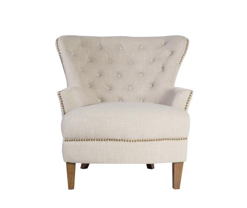 Tugitool HOLMES 79x85xH98cm beeþ, 57,7% polüester, 25,7% viskoos, 16,6% linane kangas, puit