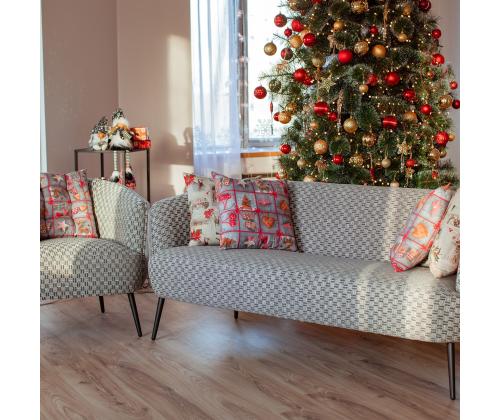 Diivan ACCENT 3-kohaline, hall, 179x80xH74cm, puit, vineer, polüesterkangas