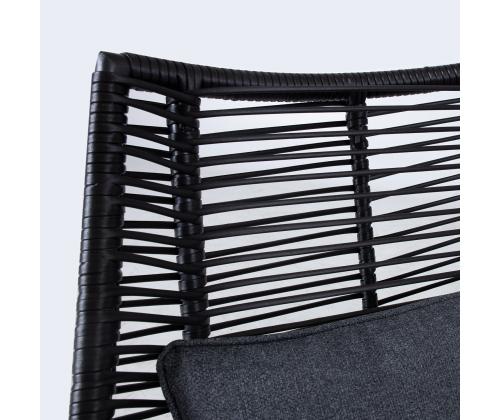 Aiamööblikomplekt HELSINKI diivan, 2 tooli ja 2 lauda, must