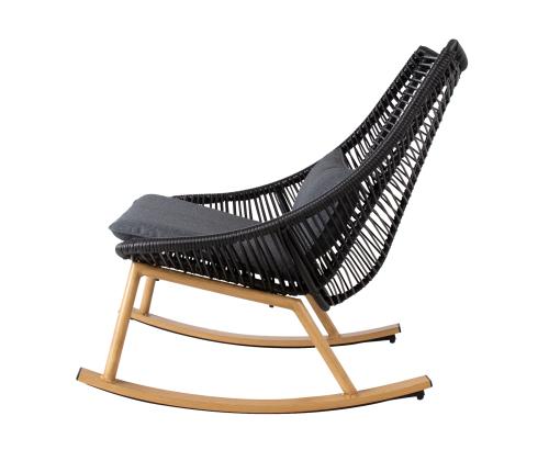 Kiiktool HELSINKI must 84x102xH97cm, alumiiniumraam, plastikust nöörpunutis