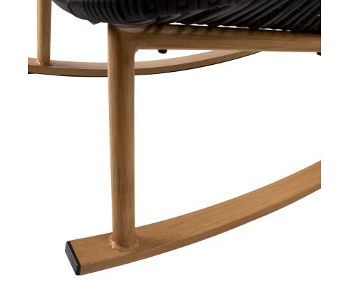 Kiiktool HELSINKI must 84x102xH97cm, alumiiniumraam, plastikust nöörpunutis