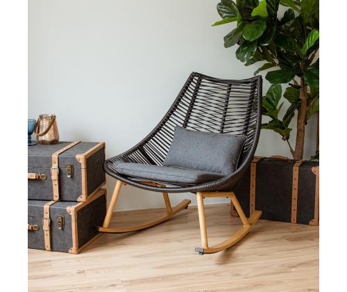 Kiiktool HELSINKI must 84x102xH97cm, alumiiniumraam, plastikust nöörpunutis