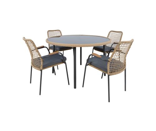 Aiamööblikomplekt PRUSSIA laud ja 4 tooli