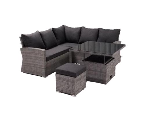 Aiamööblikomplekt SAMUEL laud, nurgadiivan ja tumba