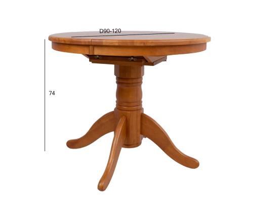 Söögilaud MIX & MATCH D90/120xH74cm, hele tamm