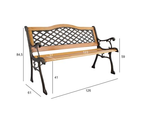 Pink CARTAGO helepruun 126x61xH84,5cm, puit, malmraam