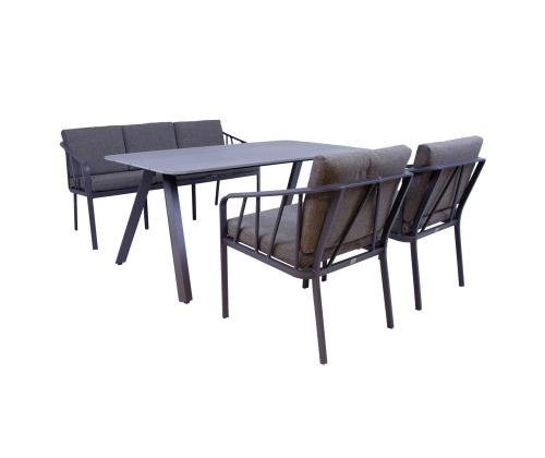 Aiamööblikomplekt KAHLA laud, diivan ja 2 tooli