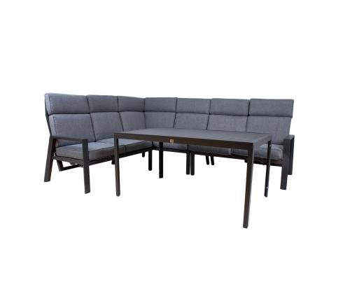 Aiamööblikomplekt CASTEN laud ja nurgadiivan