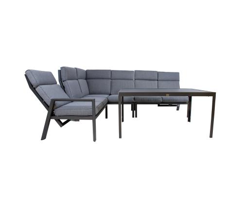 Aiamööblikomplekt CASTEN laud ja nurgadiivan