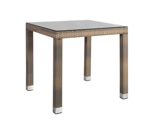 Laud LARACHE 80x80xH75cm, beeþ, alumiinium, plastikpunutis, klaas