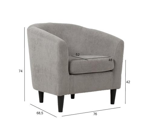 Tugitool WESTER 76x68,5xH74cm, hall