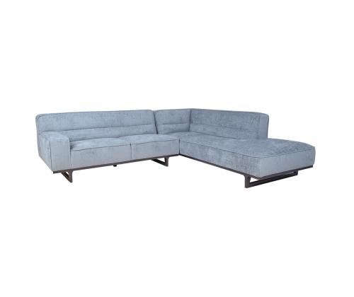 Nurgadiivan HASSO PN 272x95/240xH79cm, hõbehall