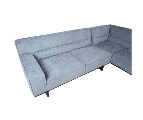 Nurgadiivan HASSO PN 272x95/240xH79cm, hõbehall