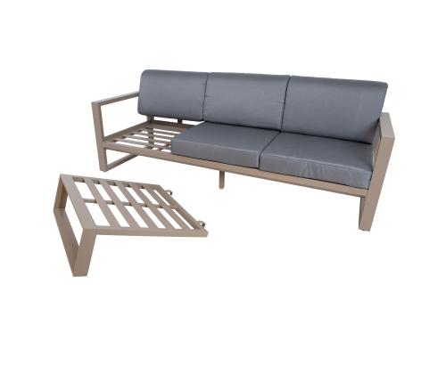 Aiamööblikomplekt POSTA nurgadiivan ja laud, beeþ