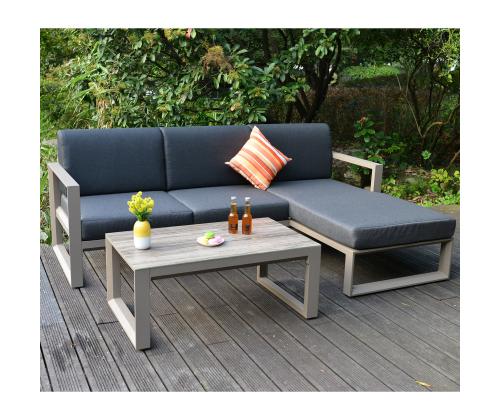 Aiamööblikomplekt POSTA nurgadiivan ja laud, beeþ