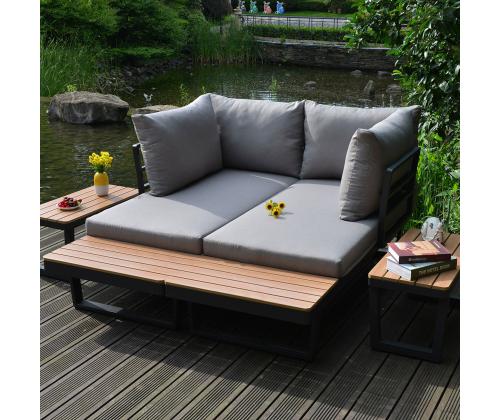 Aiamööblikomplekt MALTA mooduldiivan, 2 lauda