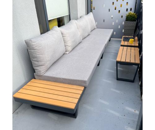 Aiamööblikomplekt MALTA mooduldiivan, 2 lauda