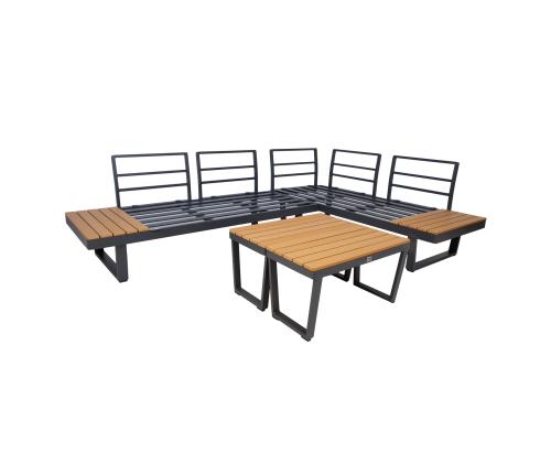 Aiamööblikomplekt MALTA mooduldiivan, 2 lauda