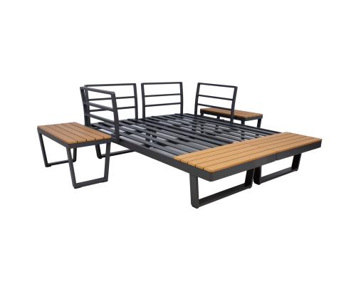 Aiamööblikomplekt MALTA mooduldiivan, 2 lauda