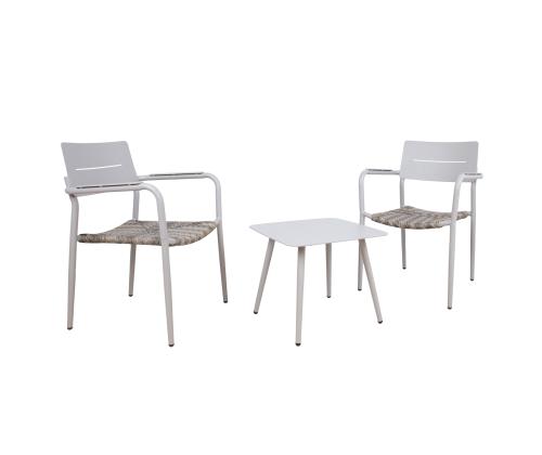 Rõdukomplekt COCORA laud, 2 tooli, taupe