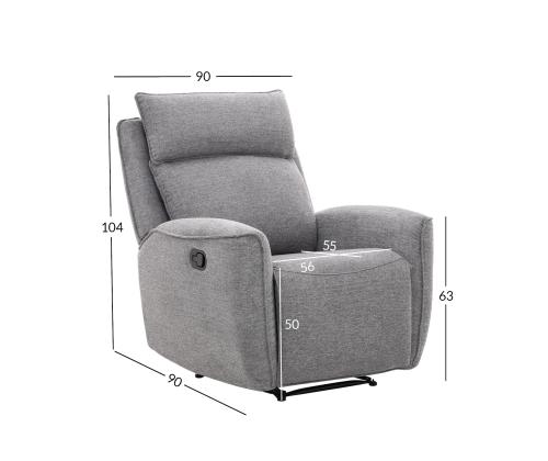 Tugitool MAREN manuaalne recliner 90x90xH104cm, hall