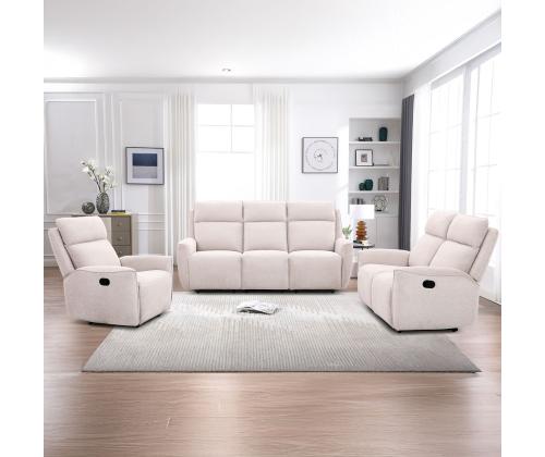 Diivan MAREN 3-kohaline manuaalne recliner 206x90xH104cm, beež