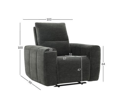 Tugitool MATIAS elektriline recliner 103x90xH100cm, hall