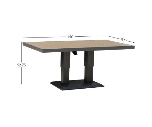 Laud PARKER 150x90xH52-75cm, hall