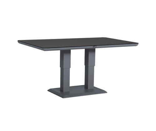 Laud TOMSON 150x90xH52-75cm, tumehall klaasplaadiga