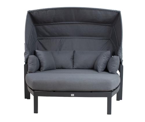 Diivan TOMSON varikatusega, tumehall, 182x82xH72,5cm, alumiinium