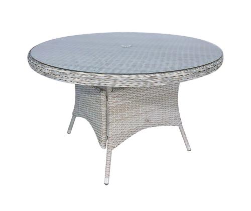 Laud ASCOT D121xH75cm, hall, alumiinium, plastikpunutis