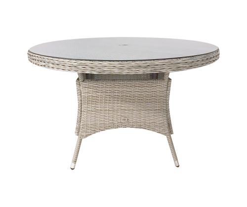 Laud ASCOT D121xH75cm, hall, alumiinium, plastikpunutis