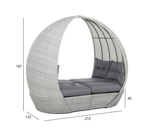 Lebola ASCOT 215x110xH187cm, hall, alumiinium, plastikpunutis