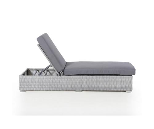 Lamamistoolide komplekt ASCOT hall, 2 lamamistooli 195x69xH40/90cm, abilaud 48x48xH37cm, alumiinium, plastikpunutis