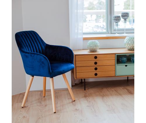 Tool ARIEL 58x58,5xH85cm, kattematerjal: kangas, värvus: meresinine, pöögipuidust jalad