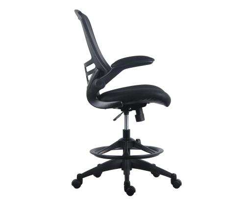 Kõrge töötool TRIBECCA, 62,5x62xH109-128,5cm, must, polüesterkangas, plastik