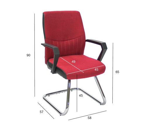 Klienditool ANGELO, 58x57xH90cm, punane, polüesterkangas, plastik