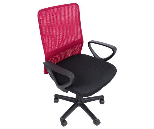 Arvutitool/kontoritool BELINDA, 59x56xH86,5-98,5cm, must/punane, polüesterkangas, plastik