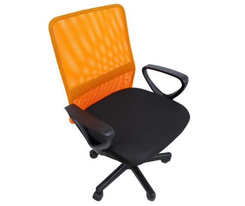 Arvutitool/kontoritool BELINDA, 59x56xH86,5-98,5cm, must/oranþ, polüesterkangas, plastik