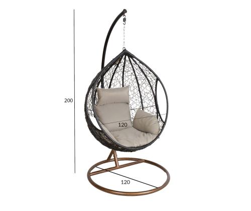 Ripptool DROPLET must 120x120xH200cm, alumiiniumraam, plastikpunutis