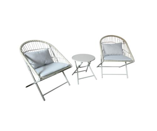 Rõdukomplekt YOLANDA 2 tooli ja laud, helehall