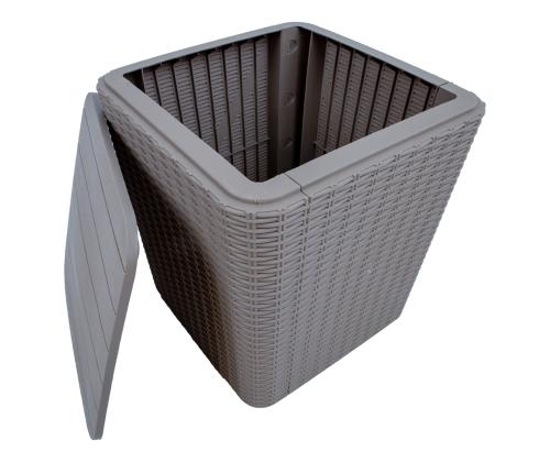 Säilituskast BOCAS 39x39x42cm, hall plastik