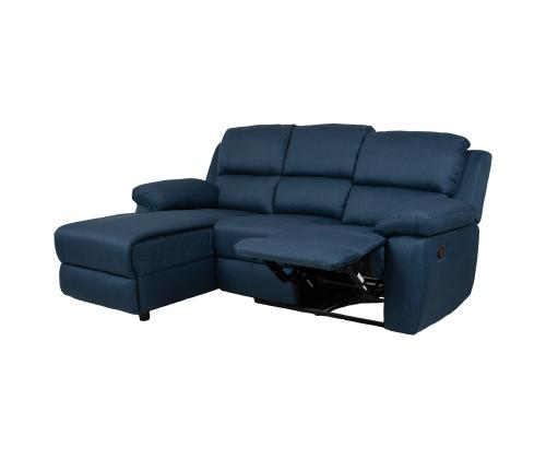 Nurgadiivan BERIT VN manuaalne recliner 214x160/95xH98cm, tumesinine