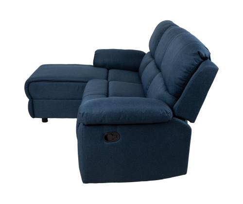 Nurgadiivan BERIT VN manuaalne recliner 214x160/95xH98cm, tumesinine