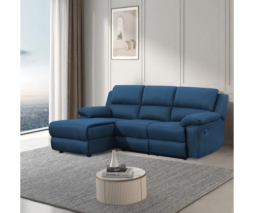 Nurgadiivan BERIT VN manuaalne recliner 214x160/95xH98cm, tumesinine